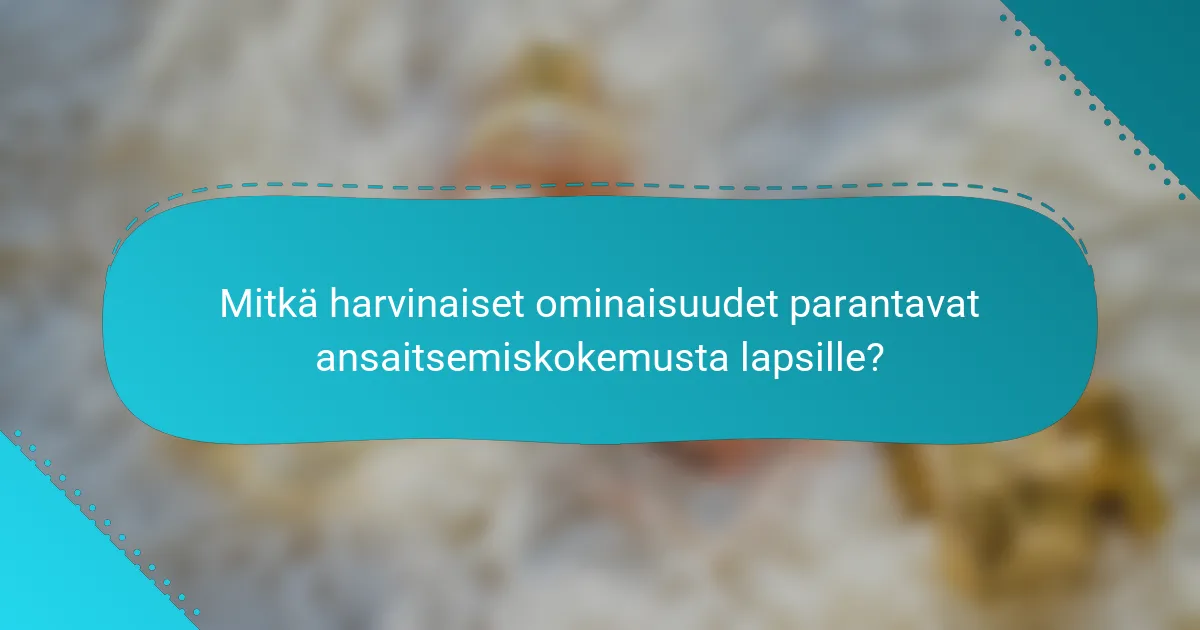 Mitkä harvinaiset ominaisuudet parantavat ansaitsemiskokemusta lapsille?