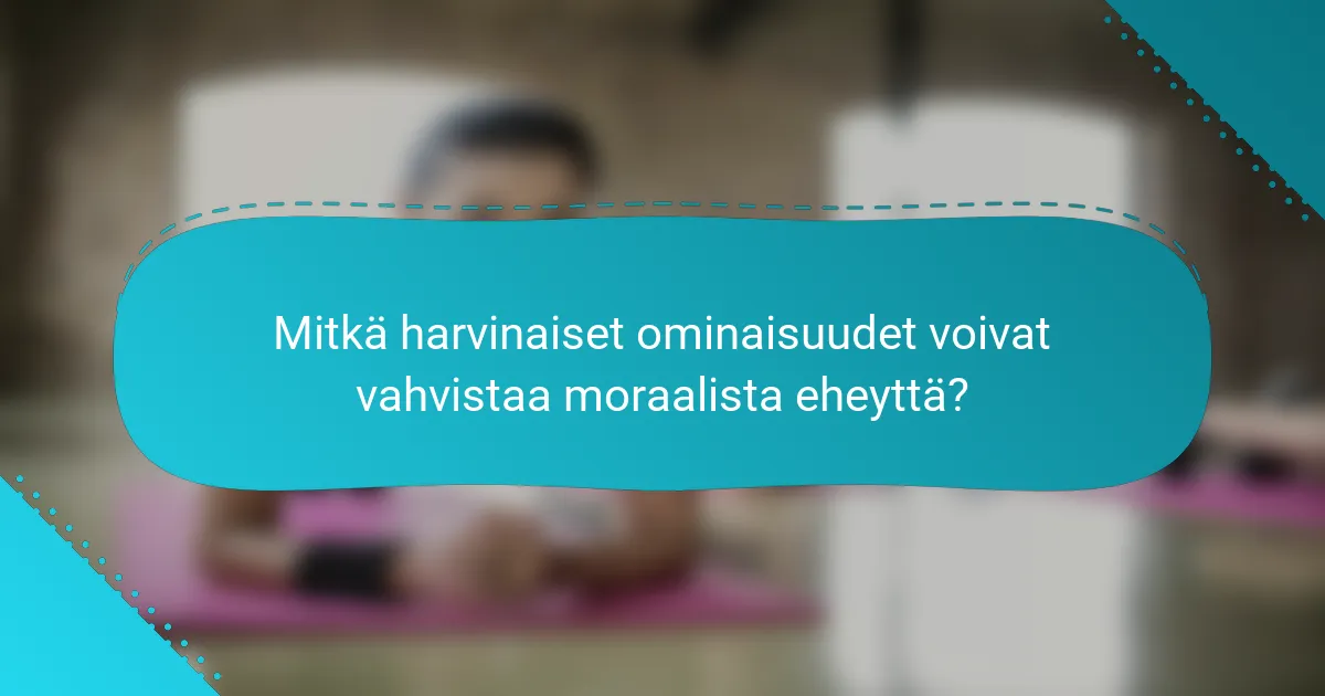 Mitkä harvinaiset ominaisuudet voivat vahvistaa moraalista eheyttä?