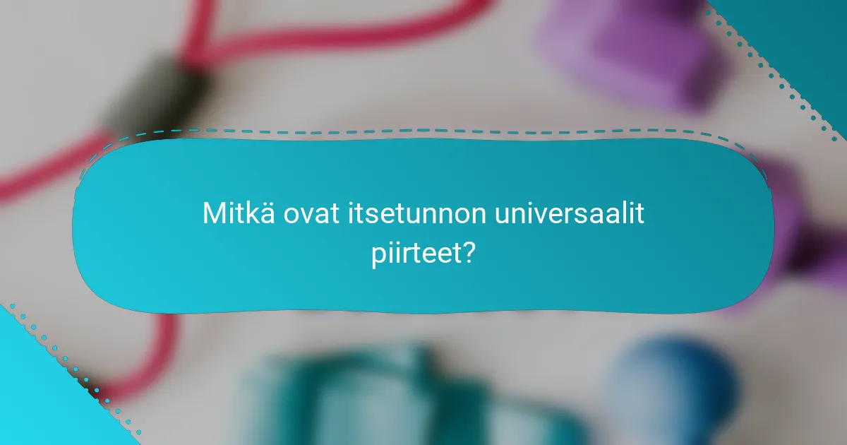 Mitkä ovat itsetunnon universaalit piirteet?