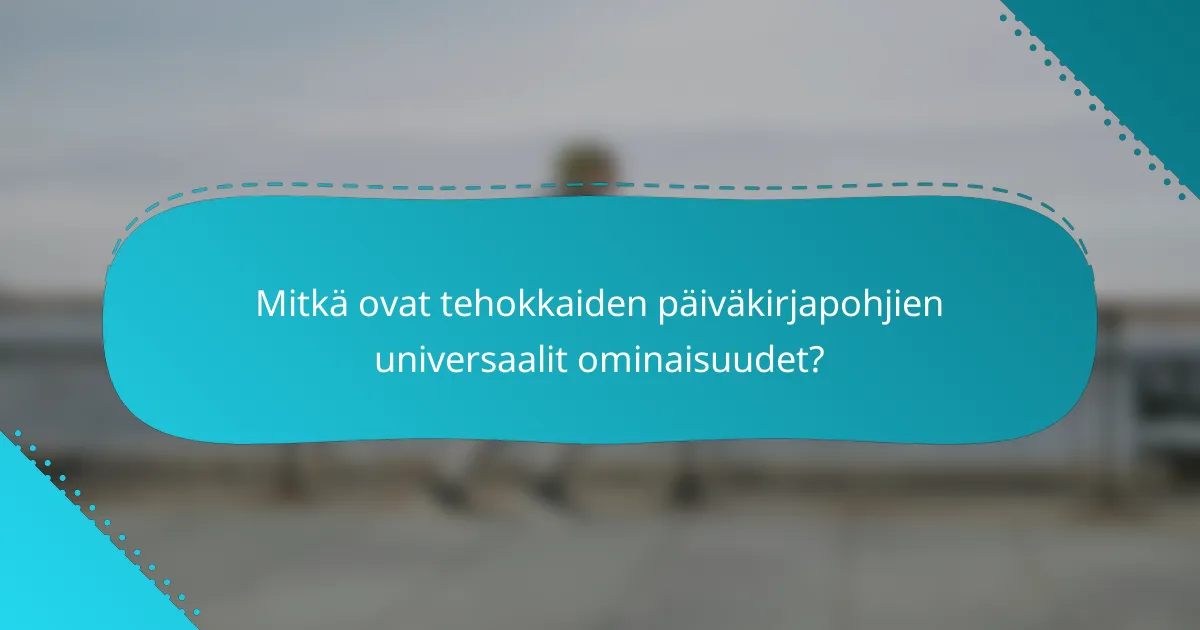 Mitkä ovat tehokkaiden päiväkirjapohjien universaalit ominaisuudet?